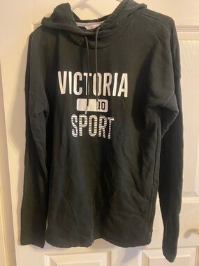 Victoria's Secret Black Hoodie with White Victoria Sport Logo